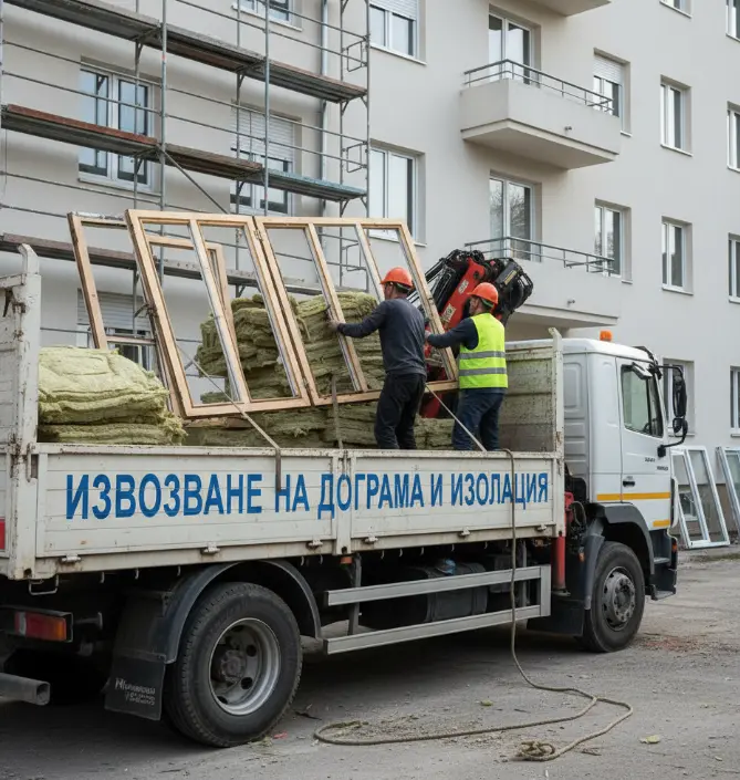 Чували със строителни отпадъци и стара дограма, подготвени за извозване от екипа на Бъмбълби Къртачи